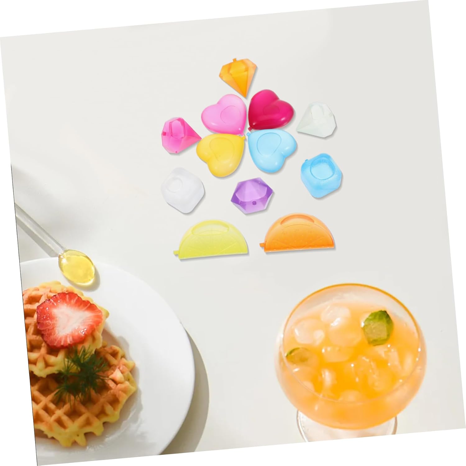 KICHOUSE 96pcs Reusable Non-melting Plastic for Coolers and Drinks Versatile Fake for Lunch Bags Parties and Beverages