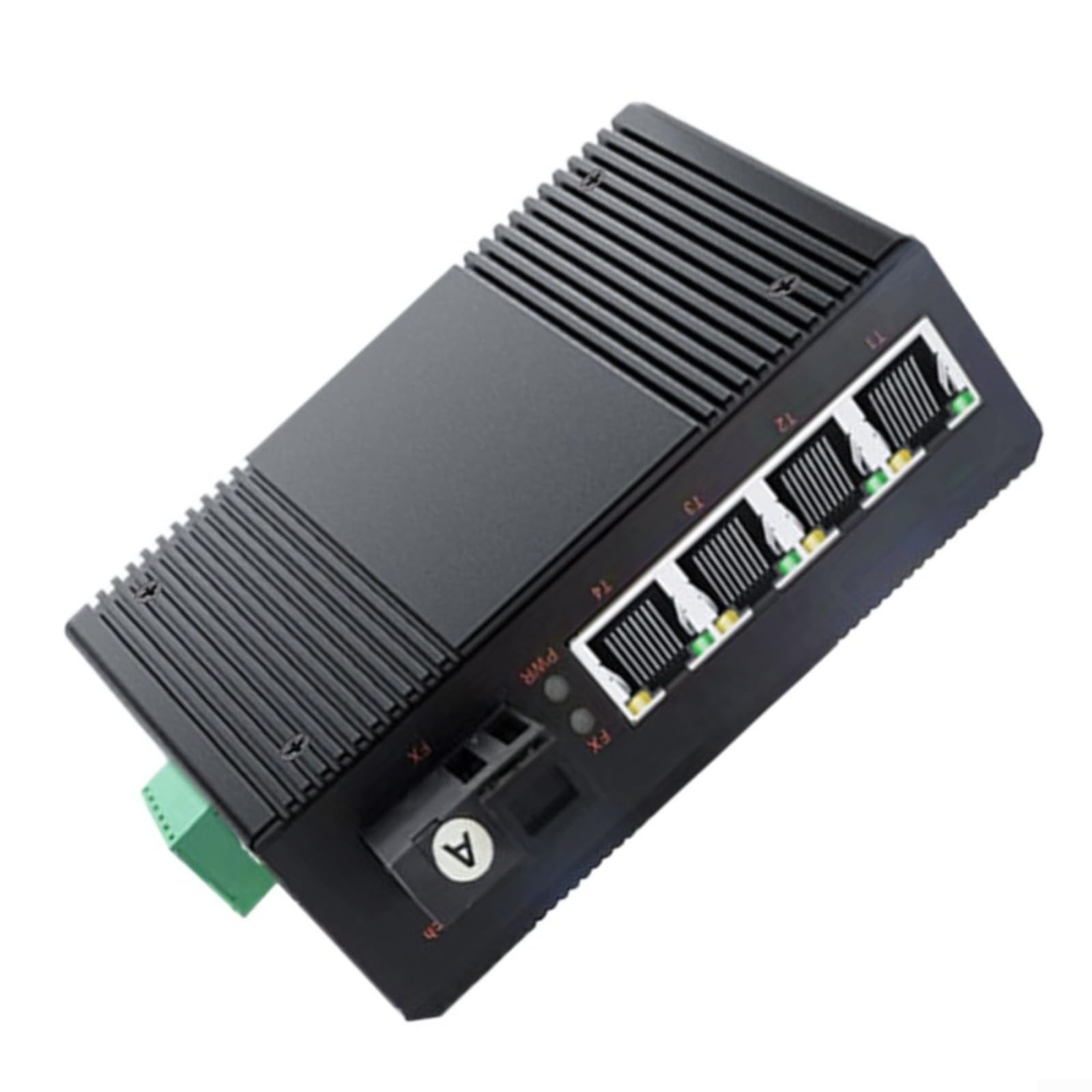 Convertisseur de média industriel 1F vers 4e Gigabit pour rail DIN monomode
