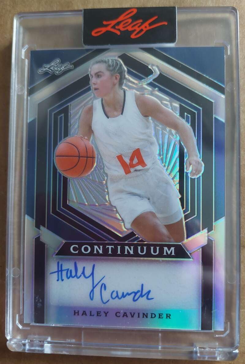 HALEY CAVINDER RC AUTO 2023 Leaf Continuum 12/64 Autograph ROOKIE #155 TCU Miami WNBA MT-MT+ WNCAA Basketball