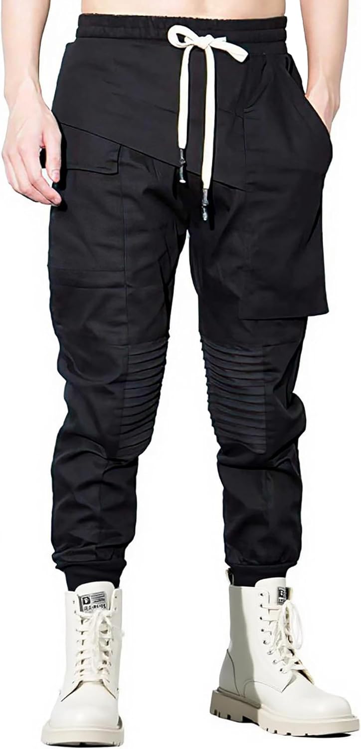 MOKEWEN Men's Techwear Pockets Armor Urban Cargo Jogger Streetwear Hip Hop Active Pants