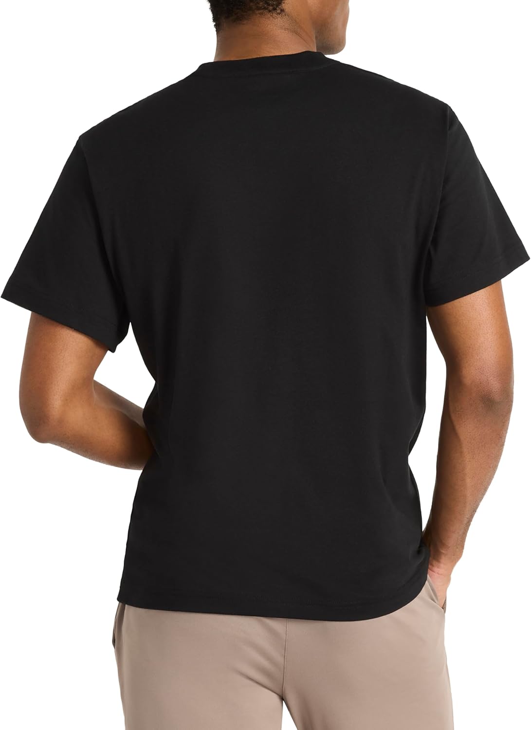 Reebok Mens Small Logo Crewneck T-Shirt, Standard Fit, Lightweight Cotton-Poly Jersey Fabric - Image 2