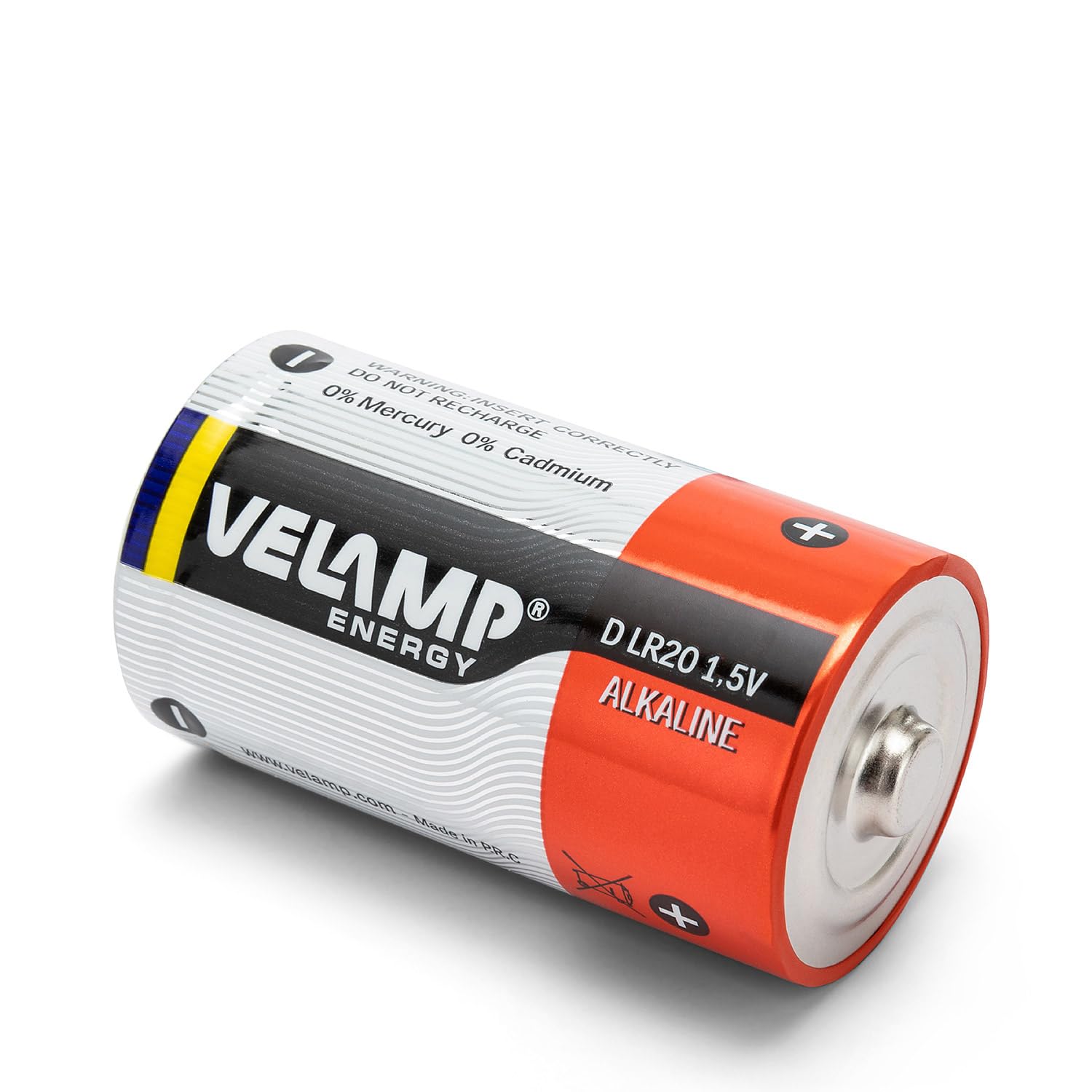 VELAMP LR20/2BP Batteria Torcia LR20 D, Alkaline, Rosso