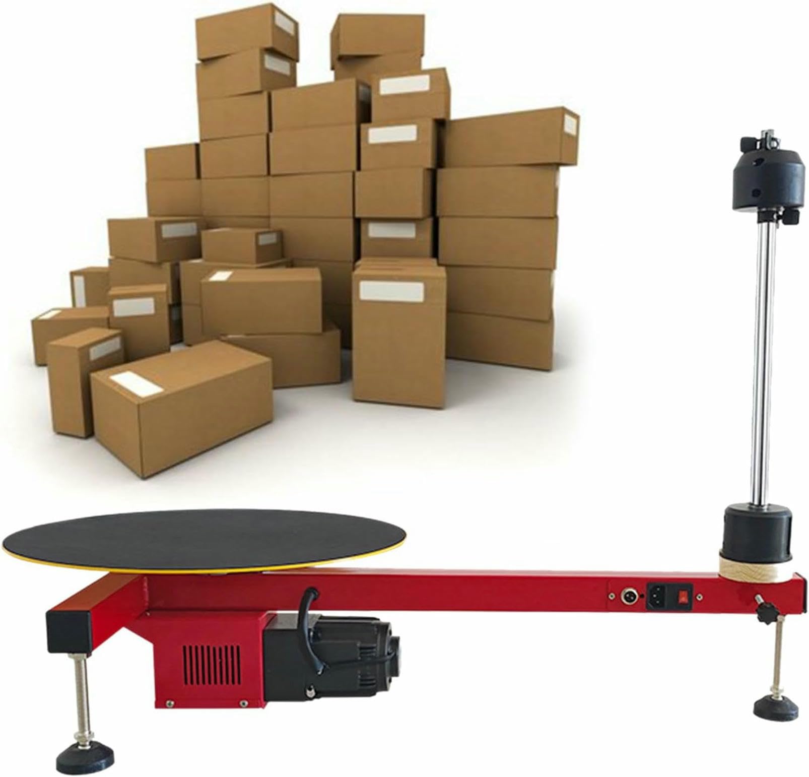 Macchina avvolgitrice elettrica per pallet con piattaforma girevole da 40 cm e velocità di 30 giri/min per un'efficiente erogazione di film estensibile