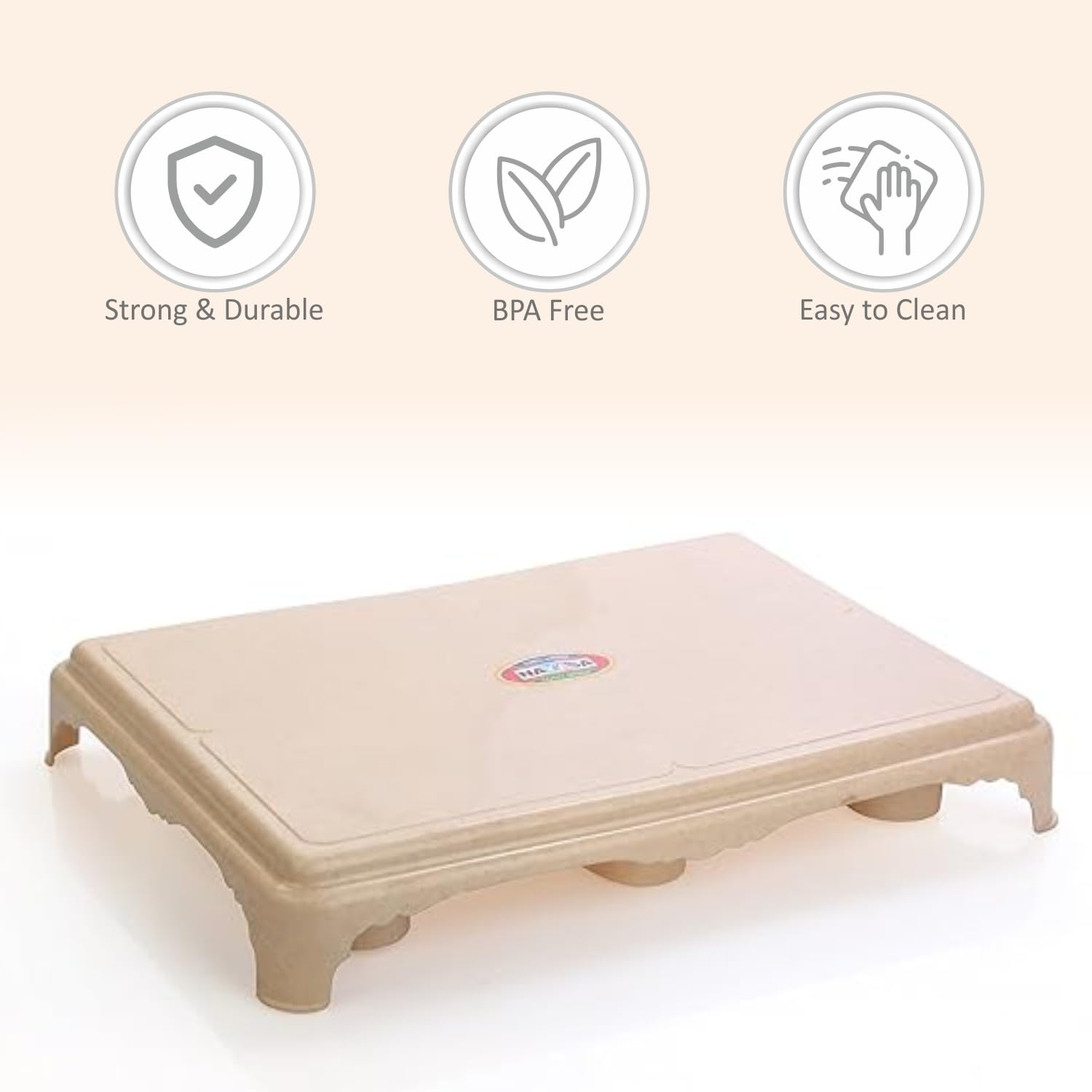 Nayasa Asan Patla 105| Durable Patla for Home | Light Weight Patla | Multipurpose Patla | Patla for Kitchen and Bathroom | Beige — Amazon image 3