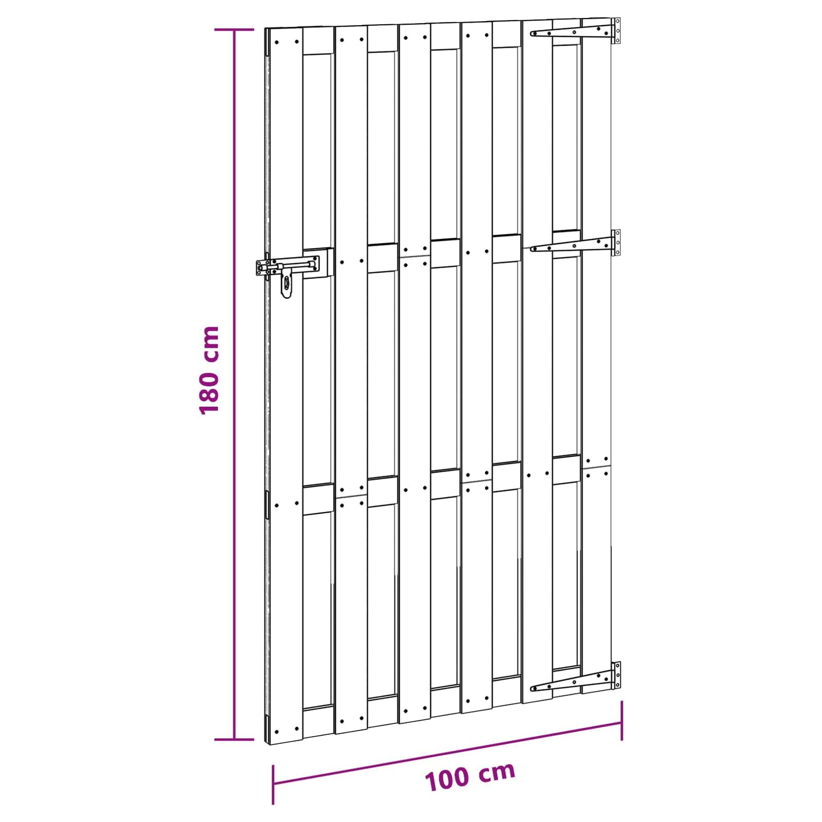 vidaXL Cancello da giardino 100 x 180 cm WPC e Alluminio Nero,