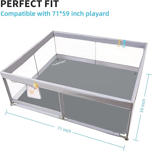 Miniatura 2 de Tapete de juego de 71 x 59 pulgadas para corralito, tapete de juego autoinflable para bebés y niños pequeños, tapete de juego enrollable e