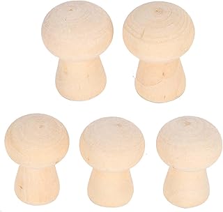 Keenso DIY Wood Mushroom Head Chicken Body, Set of 20 Unfinished Decorations for Manual Craftsmanship