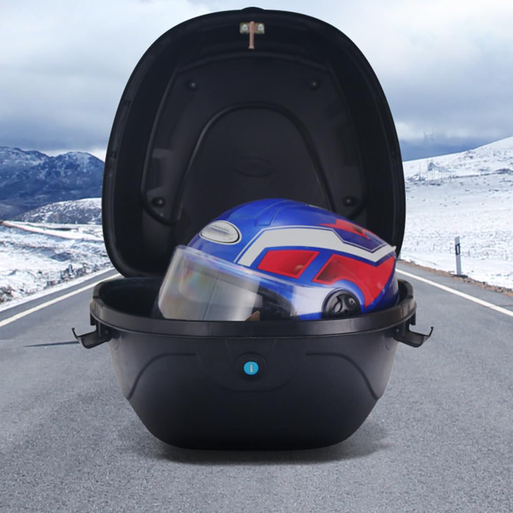 Wodoodporny bagażnik bagażnika, zamykany na zamek, z uniwersalnymi akcesoriami do kufrów górnych na kask,Bagażnik motocyklowy(Grey)