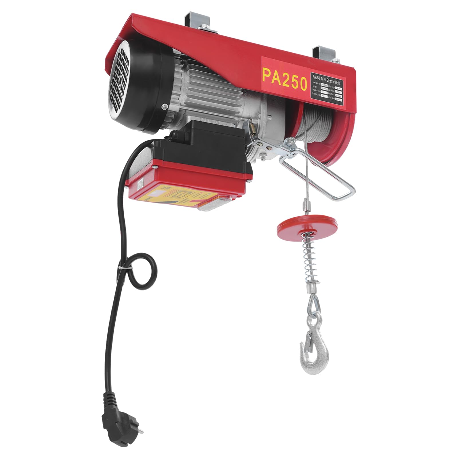 Cabrestante eléctrico, altura de elevación, 12 m, control inalámbrico, capacidad de carga de 250 kg, polipasto eléctrico para agricultura y obras - elevación segura de cargas (con brazo giratorio 3)
