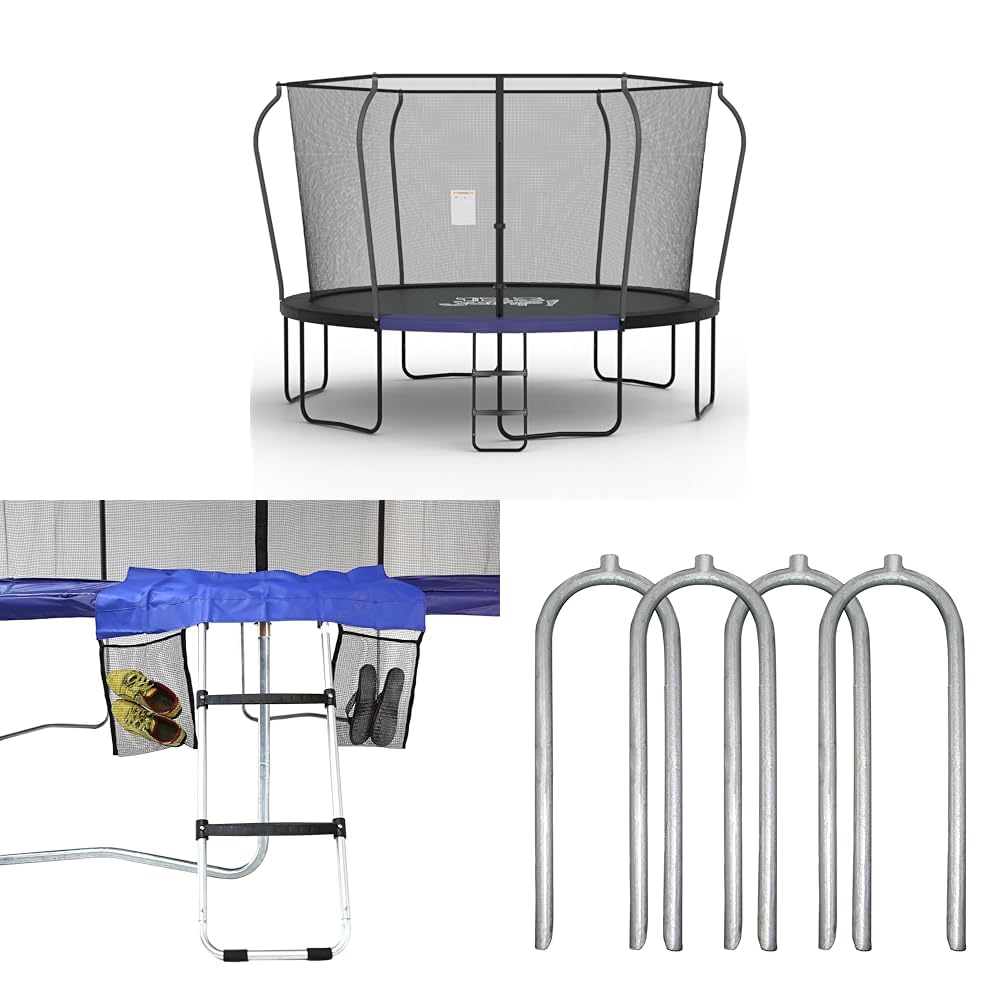 Photo 1 of **PARTIAL SET** (BOX 2OF2 ONLY)
123JUMP by Skywalker Trampoline 10FT/12FT/14FT Round Set with Enclosure Net, Ladder, Wind Stakes & Heavy-Duty Mat - ASTM Approved Outdoor Recreational Jump System for Kids