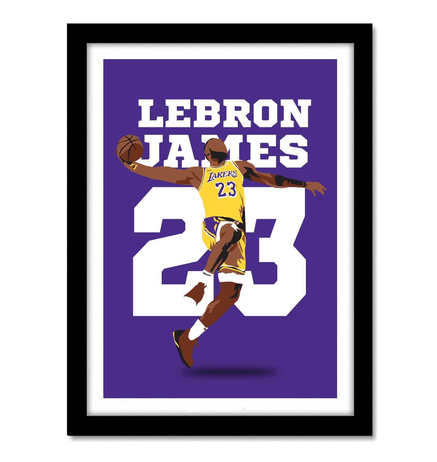 Good Hope Lebron James NBA Basketball Lakers Poster Art Frame For Room & Office (10 x 13 Framed Poster) Multicolor