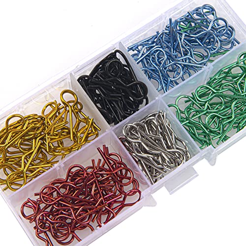 Vgoohobby 180Pcs Stainless Steel Rc Body Clips Body Shell Clip Pins R-Pins Universal Compatible With Traxxas Hpi Redcat Axial Hsp Rc4Wd 1/10 1/12 Rc Car Crawler Truck Off Road Buggy #TOP2