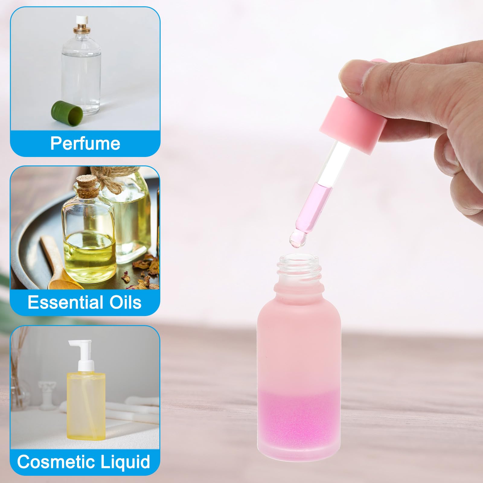 PATIKIL 30Pcs Flacone Con Contagocce In Vetro Da 30ml Impermeabili Rosa