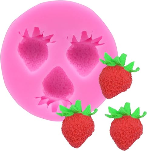 Fondant Mould 8Pcs Strawberry Candy Silicone Mold Chocolate Cake Decoration Mold Jelly Pudding Mold DIY Mold