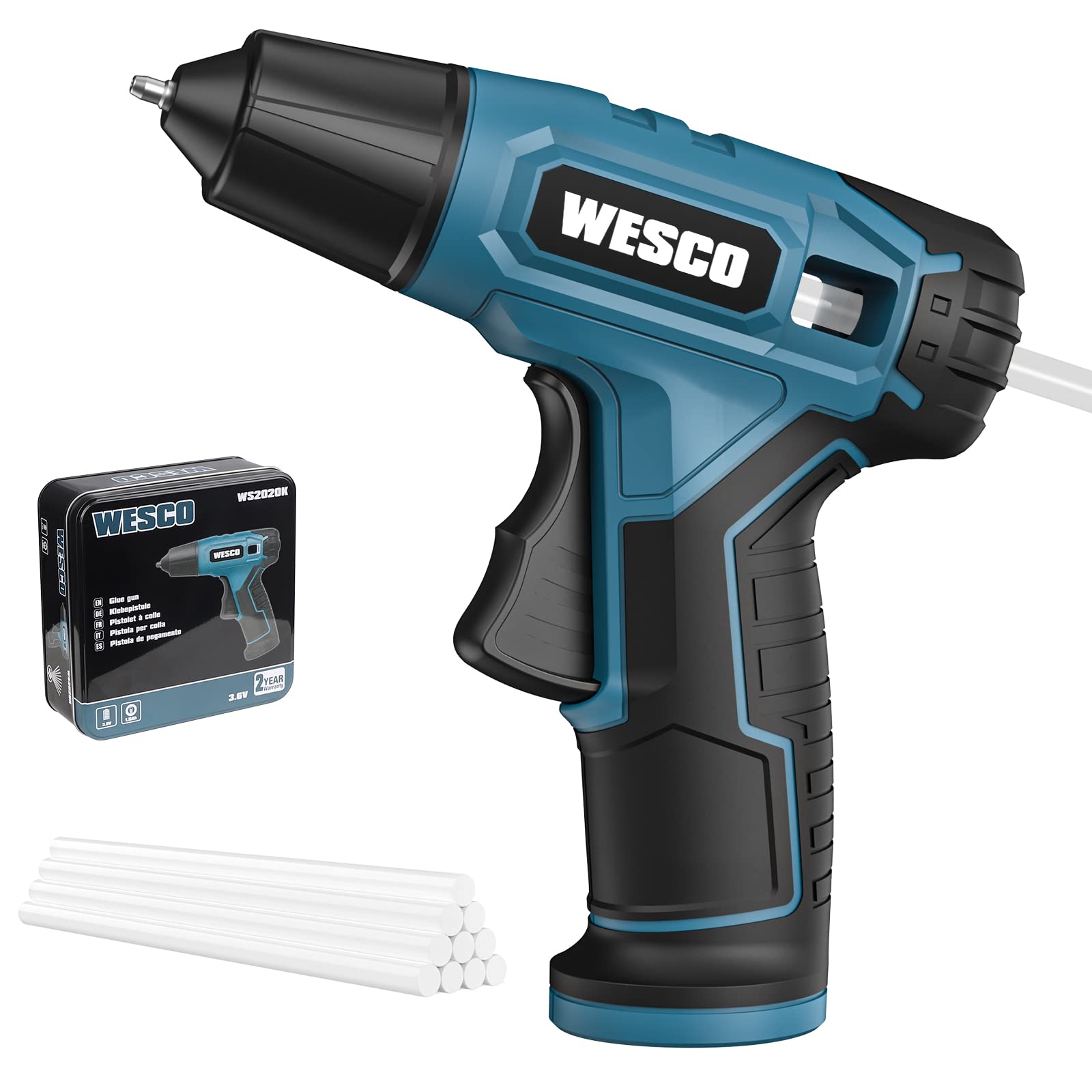 Buy Cordless Glue Gun, WESCO 3.6V Hot Glue Gun with 10pieces Glue Stick