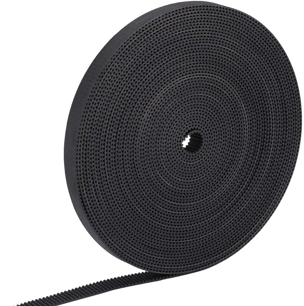 ASHATA 3D Printer Timing Belt 2GT 10mm Width,1M/ 2M/ / 5M/ 10M Toothed Belt GT2 3D Printer Timing Belt Pulley,10mm Width 2GT Rubber Synchronous Timing Belt for 3D Printer (10m)