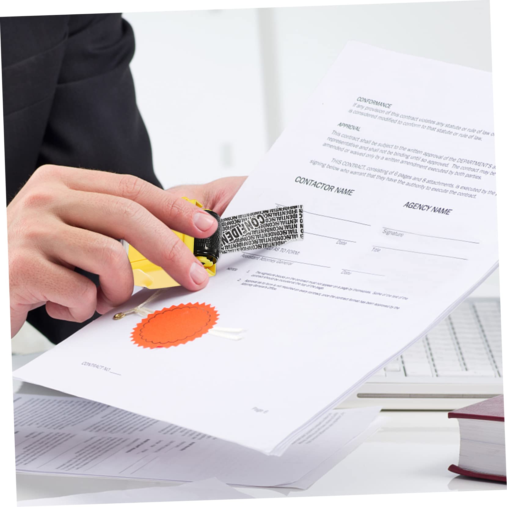 NUOBESTY 3pezzi Timbro Id Multifunzionale Per La Privacy Sigillo Di Riservatezza Per Documenti Posta e Indirizzi Strumento Pratico Per La Protezione Dei Dati Personali Neon