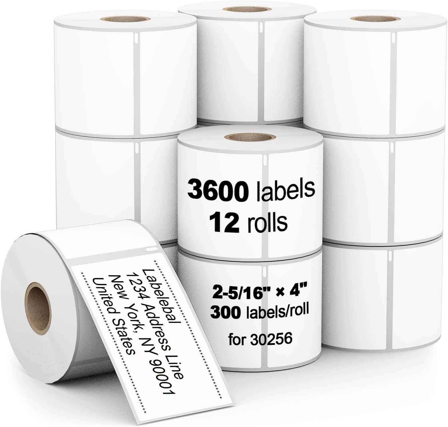 12 Rolls Compatible 2-5/16" x 4"(59 mm x 101 mm) Direct Thermal Labels Replacement for DYMO 30256 Postage Address Shipping Compatible for DYMO & Rollo & Zebra Printer (300 Labels/Roll)