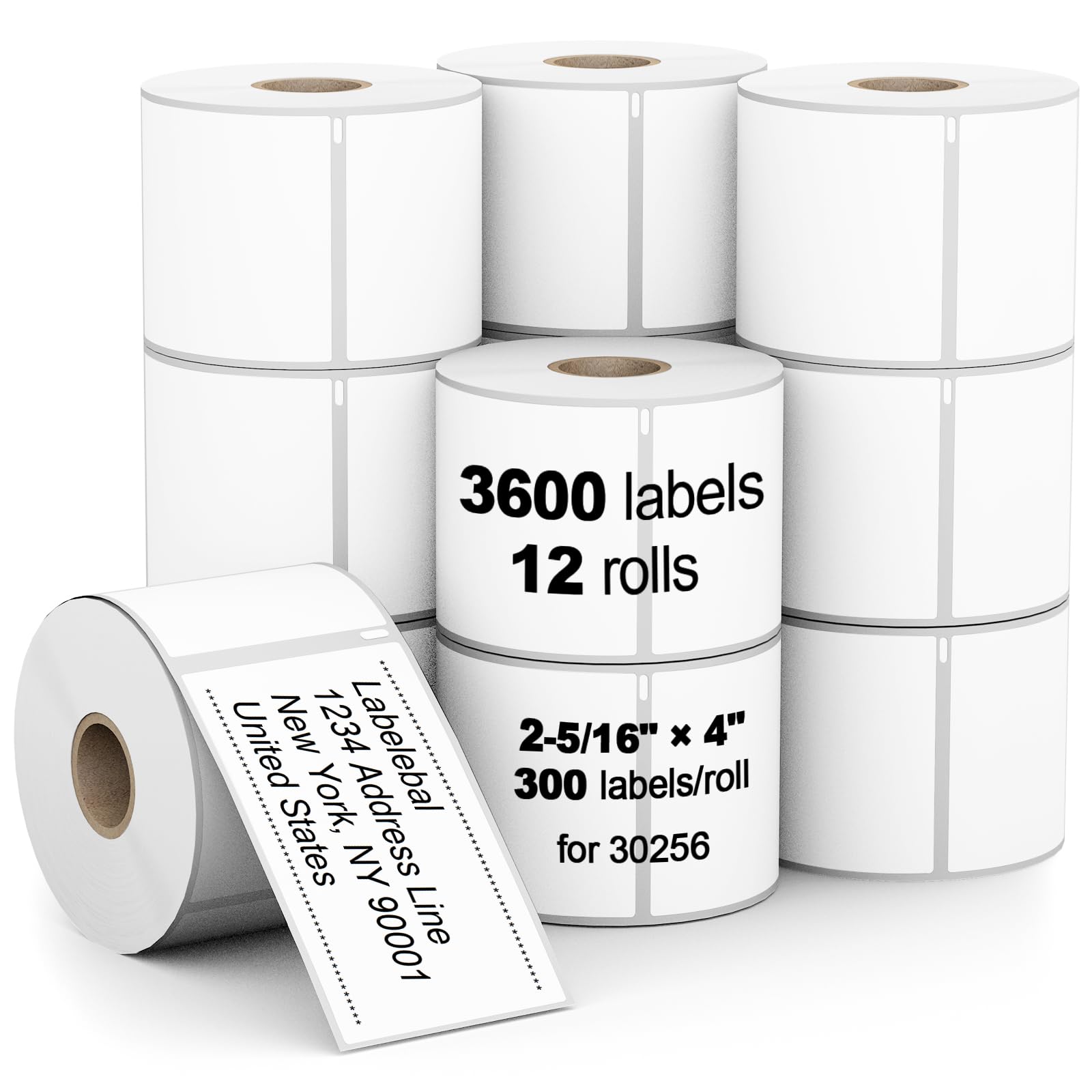 12 Rolls Compatible 2-5/16" x 4"(59 mm x 101 mm) Direct Thermal Labels Replacement for DYMO 30256 Postage Address Shipping Compatible for DYMO & Rollo & Zebra Printer (300 Labels/Roll)
