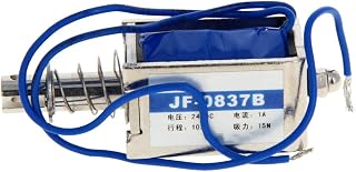 DC 24V 15N 10mm Push Pull Type Solenoid Electromagnet Open Frame Type Solenoid Electromagnet, Linear Motion,Aicosineg