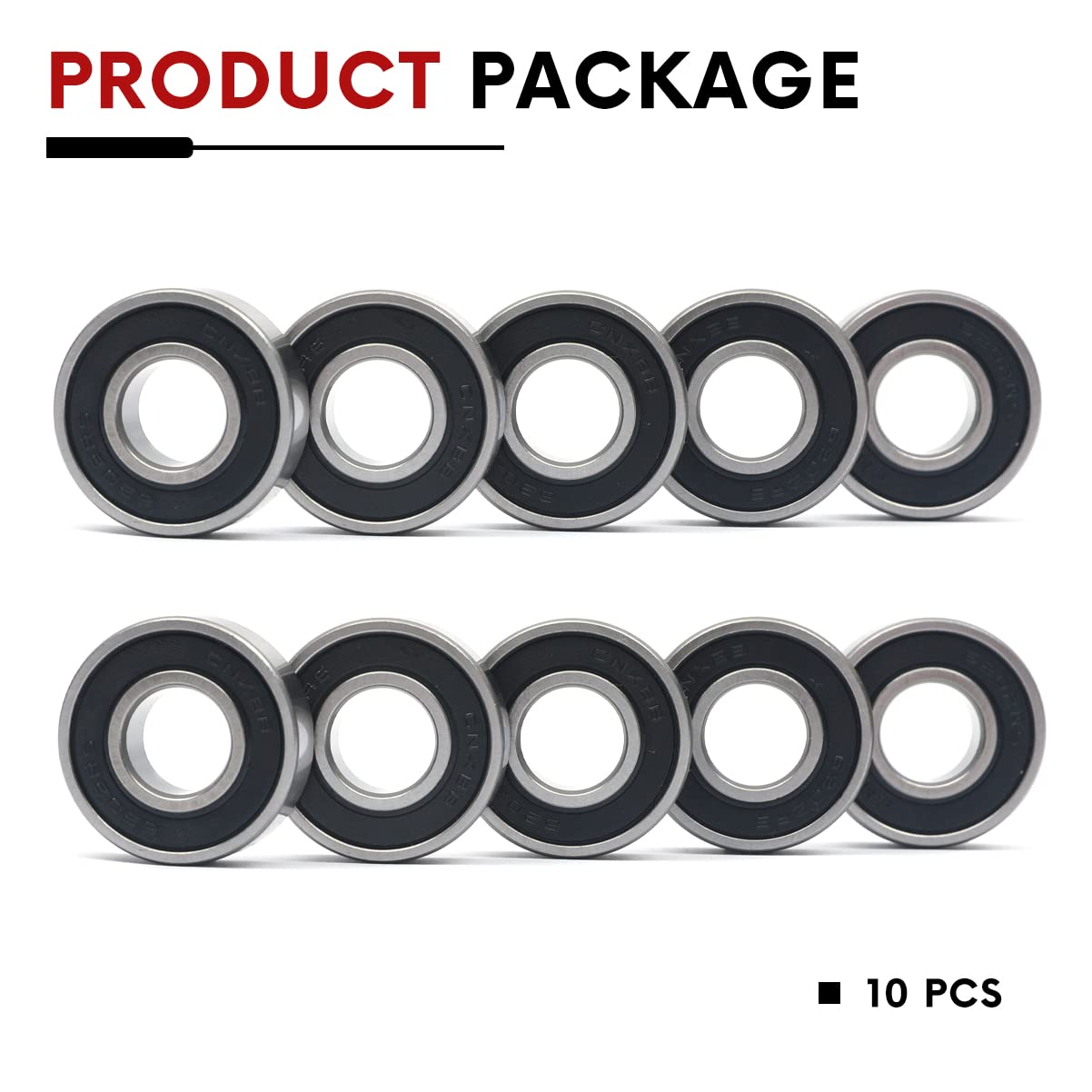 XiKe 2 Pièces 6203-2RS Roulement à Billes à Double Étanchéité 17x40x12mm Acier au chrome et Pré-lubrifié, 6203RS Roulements à billes à gorge profonde