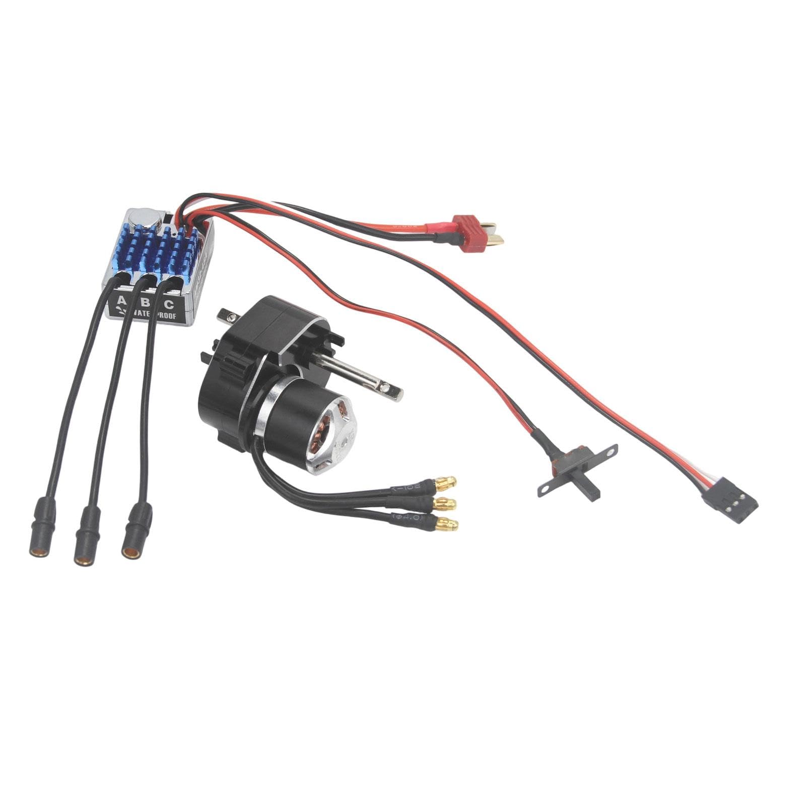 Colcolo Bürstenloser Motor -Metall -Getriebe ESC -Set RC -Zubehör für 1/12 RC -Autoersatzreparatur 23222600KV Motor für MN82 MN99S MN168, Schwarz Sm3.0
