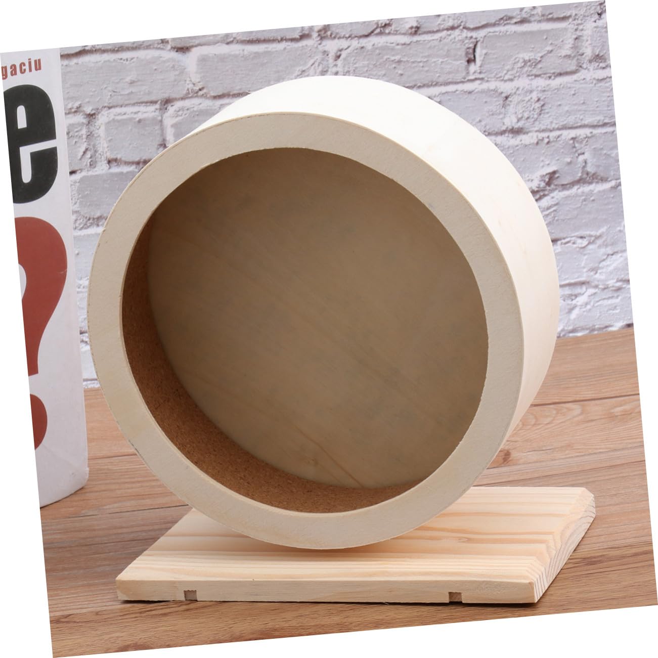 Rueda de Ejercicio de Madera para Hámster Mediana Disco Antideslizante para Roedores Pequeños Fomenta Ejercicio Saludable y Entrenamiento de Uñas