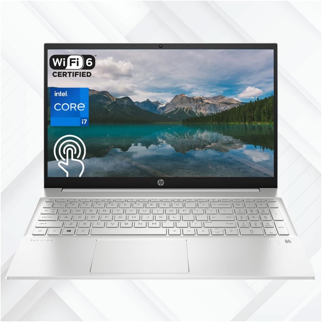 2023 Newest Pavilion Laptop, 15.6" FHD Touchscreen, 13th Gen Intel Core i7-1355U, 16GB RAM, 1TB PCIe SSD, Webcam, FP Reader, Backlit KB, Wi-Fi 6, Windows 11 Home, Silver