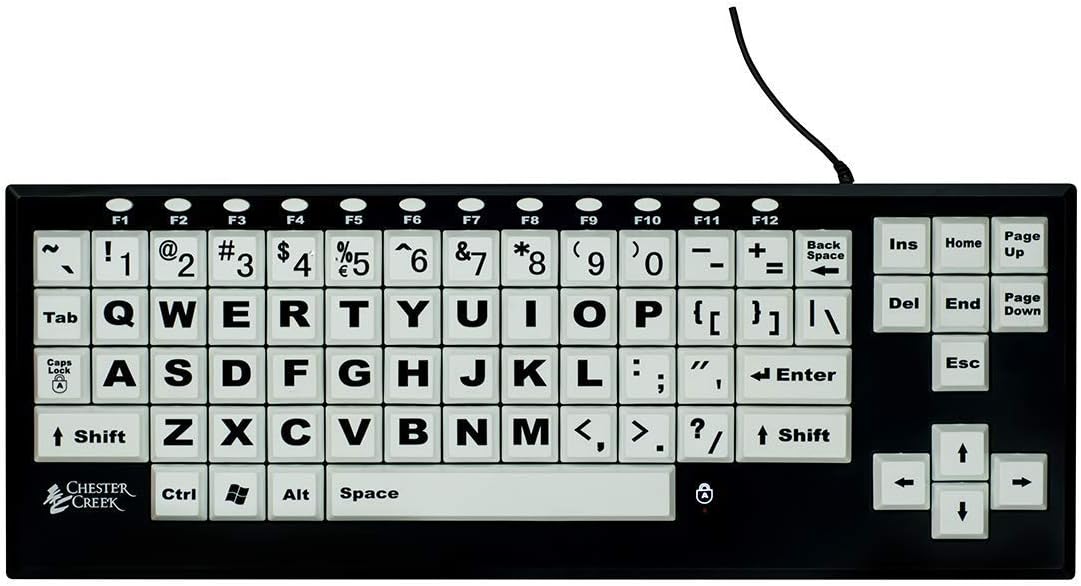 Black Friday - 50% OFF Visionboard2 Large Key Keyboard - Keyboard - USB - Black, White