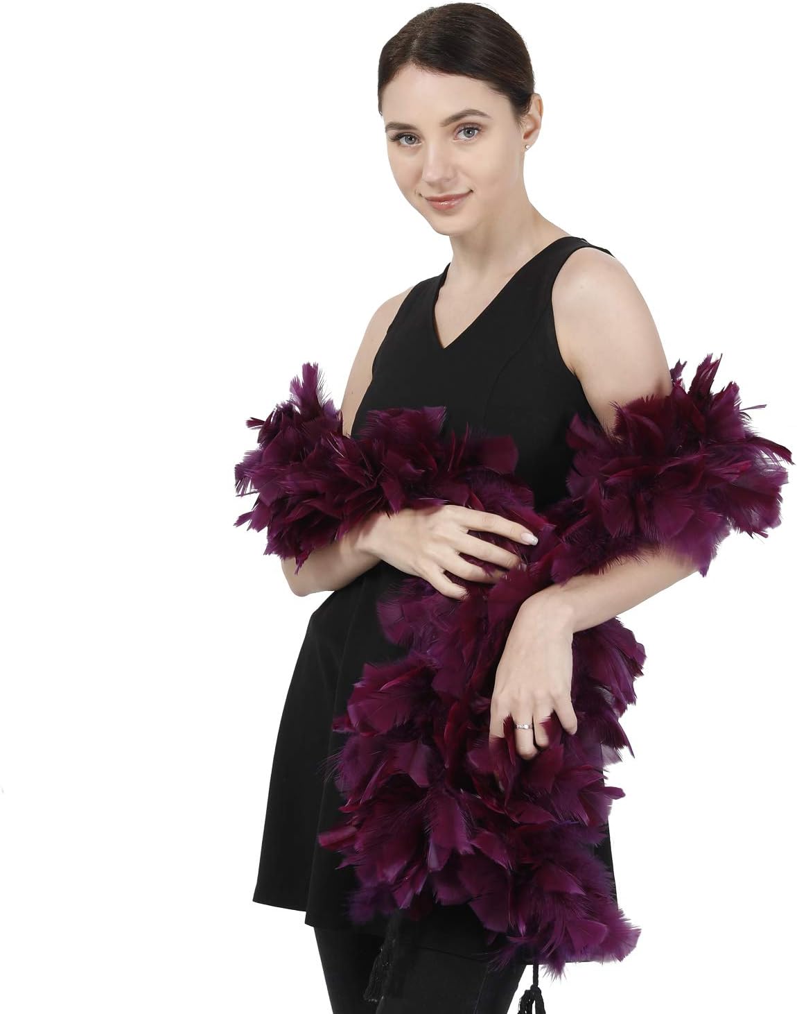 Ws&Wt 2 Yards 200g Large Fluffy Turkey Ruff Feather Boa for Adult Halloween Cosplay Costume Accessory Holiday Decors