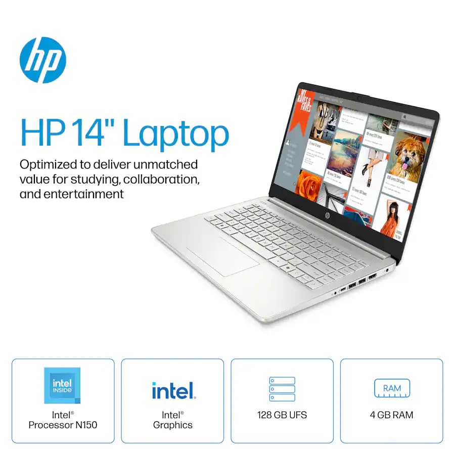 Image of HP 15.6 Inch Laptop, AMD Ryzen 5, 16GB RAM, 1TB Storage, 1 Year Office 365, Webcam, HDMI, Bluetooth, WiFi, Win 11 S, Honey Lavender
