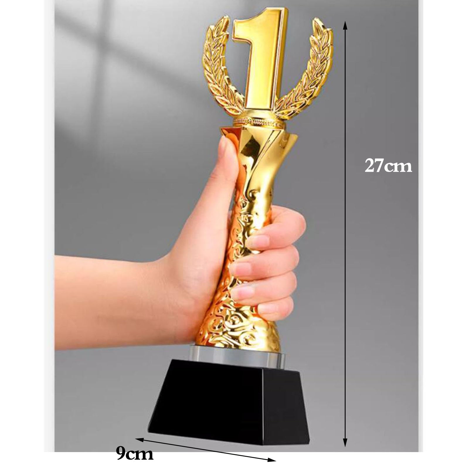 Trofeos, medallas y premios Trofeo del Campeonato De Premios De Competición. Trofeo De Metal por El Desempeño del Empleado En Primer Lugar. Trofeo De Honor De Oro Cuerpo De Copa con Patrón (Color : S