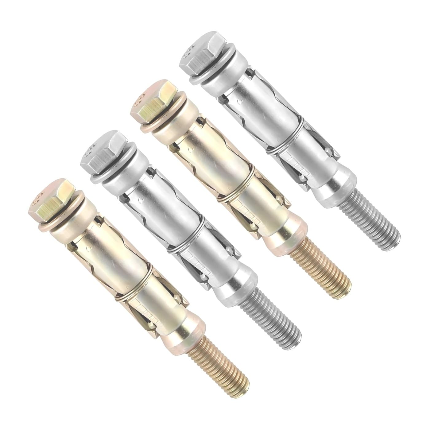 TERF® M8 X 60mm Loose Bolts M8 X 60mm (M8:10L) Zinc or Zinc Yellow Passivated Steel Heavy Duty Expansion Bolt Shield Anchor Plug for Masonry Brick Concrete