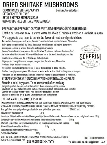 Scherini Valtellina - Shiitake ganze Tonko Pilze 1st QUALITY 45-65mm - 70g