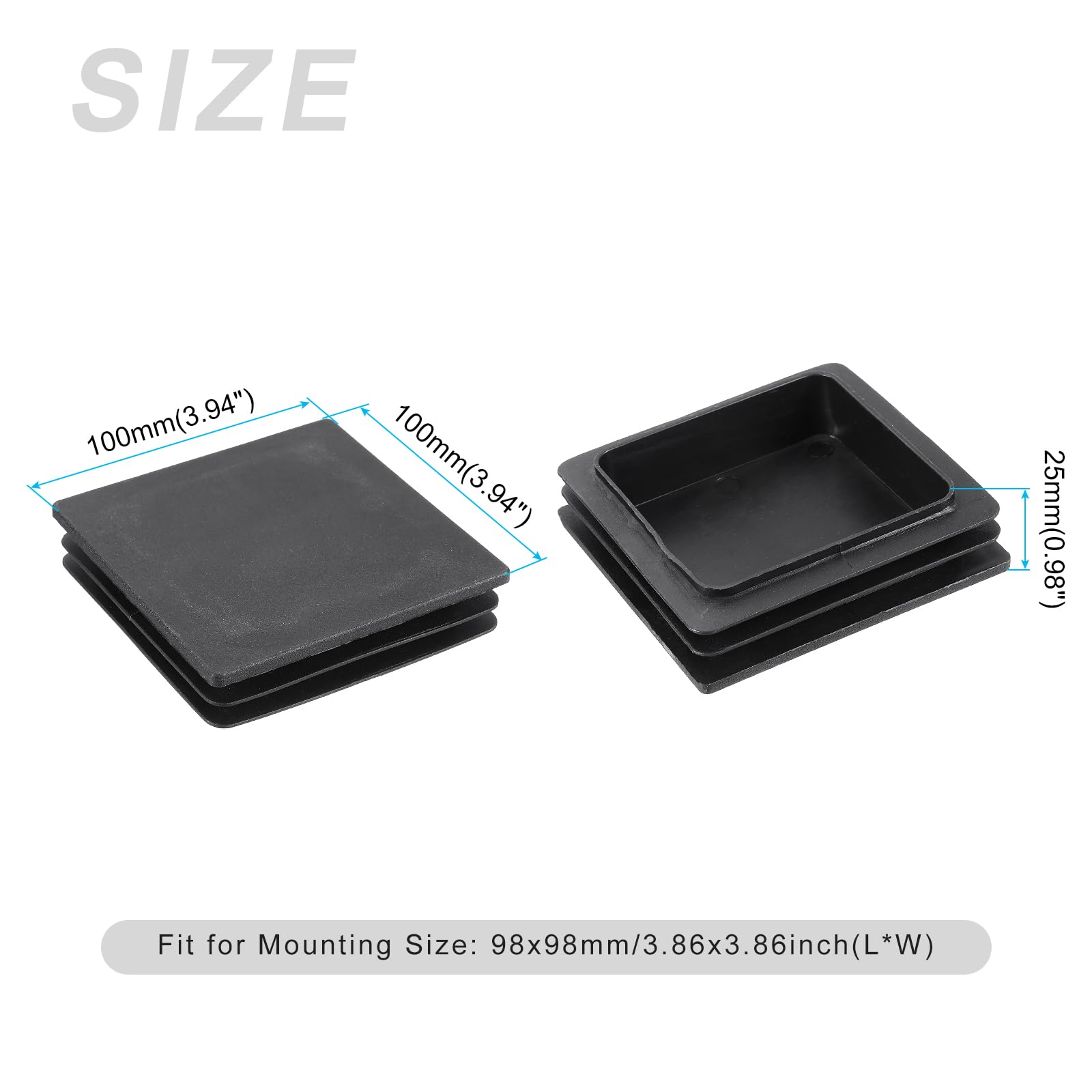 METALLIXITY Square Tube End Cap(100 x 100mm) 4Pcs - Image 2