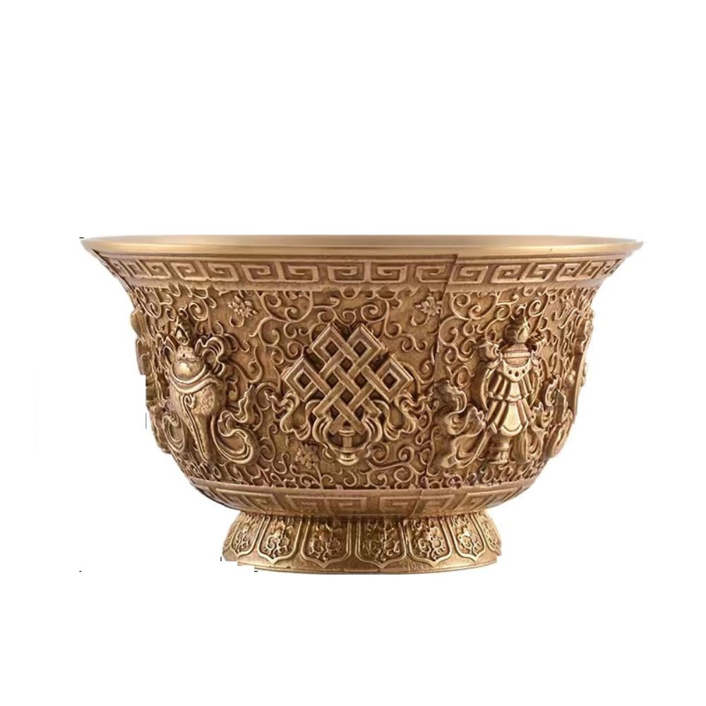 Tazón budista de bronce para meditación zen y ofrendas de agua bendita en el altar