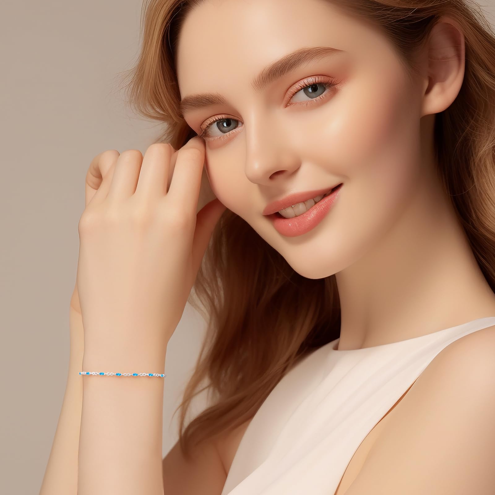 CDE Infinity Armband Silber 925 Damen mit Zirkonia Geburtsstein | Armbänder Verstellbares Armkette Damen Schmuck Muttertag Valentinstag Geburtstag Weihnachten Geschenke