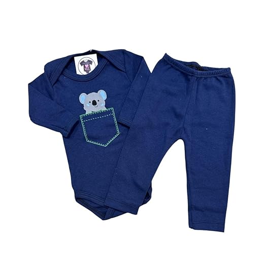 Conjunto Bebê - Body Manga Longa + Mijão Algodão - Diversos