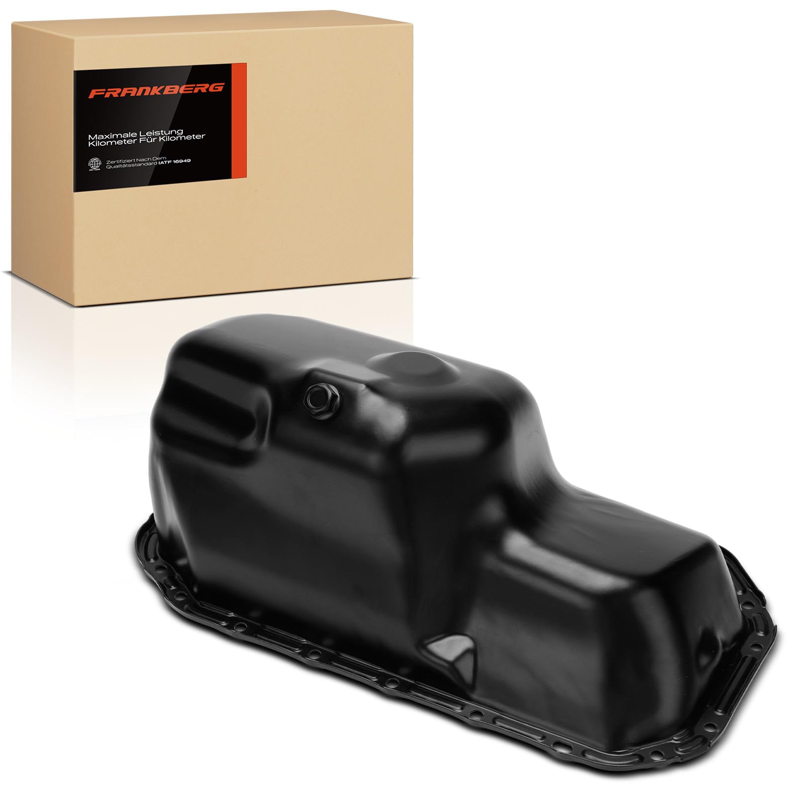 Frankberg Coppa dell'olio coppa dell'olio motore con tappo di scarico | 032103601A; Compatibile con: Felicia I Pick-up 6U7 6UF, Polo 6N1, C.a.d.d.y II MPV 9K9B, Arosa 6H1, Polo Variant 6V5