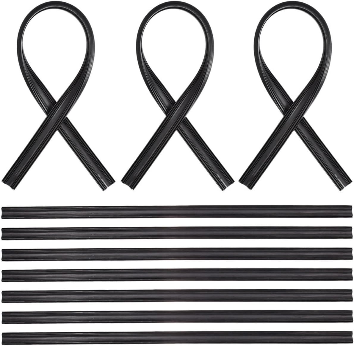 GLEAVI 10pcs Replacement Wiper Blades Windshield Wiper Strips for Cars Easy Install