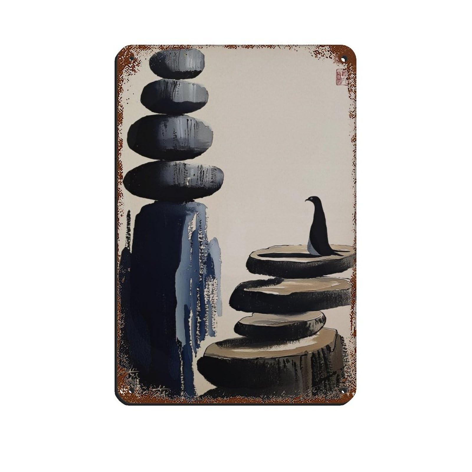 Japanese Poster, Japanese Art Tin Sign Vintage Metal Pub Club Cafe Bar Home Wall Art Decoration Poster Retro 8x12inch(20x30cm)