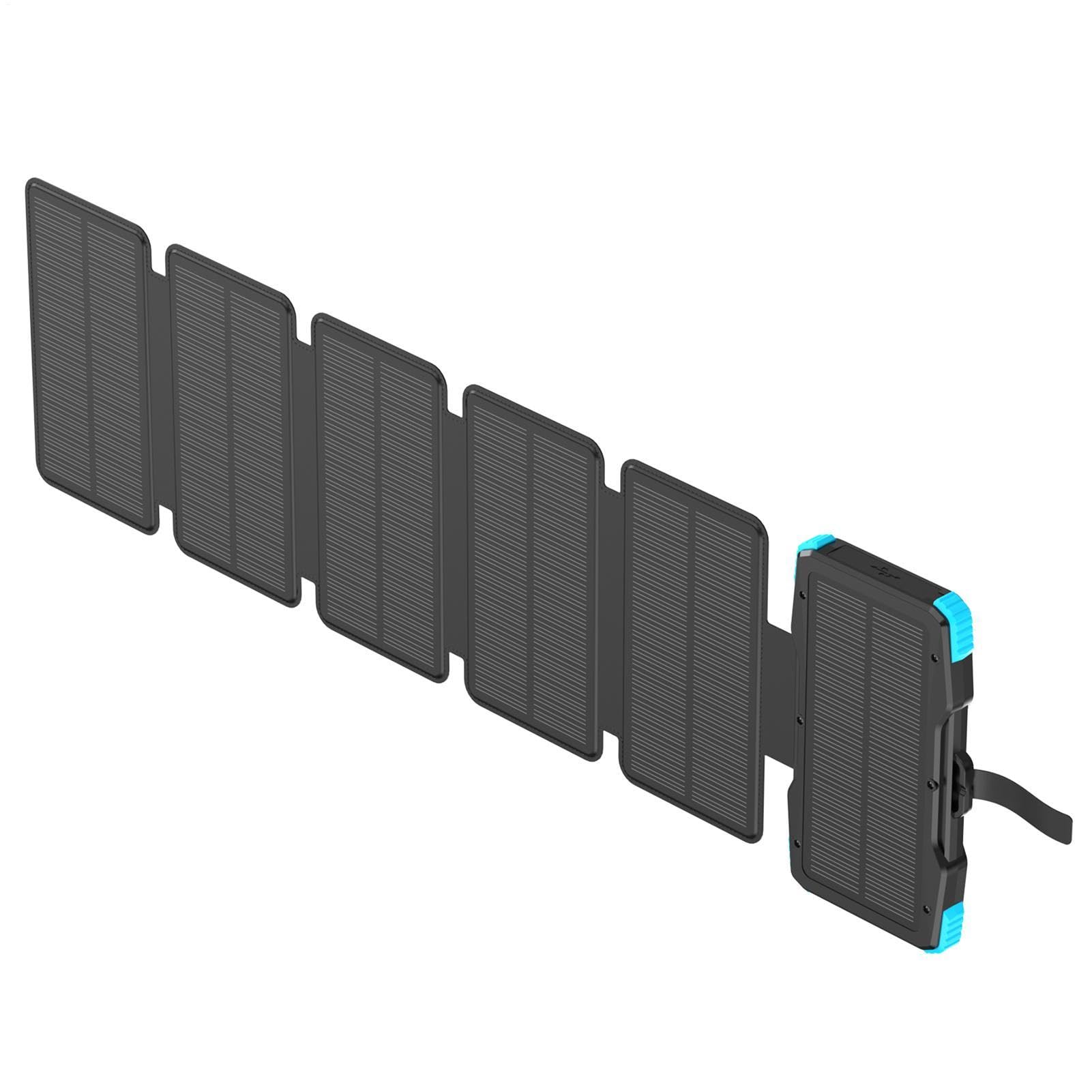 Chargeur Solaire Power Bank Batterie Externe sans Fil 20000mAh avec Lampe