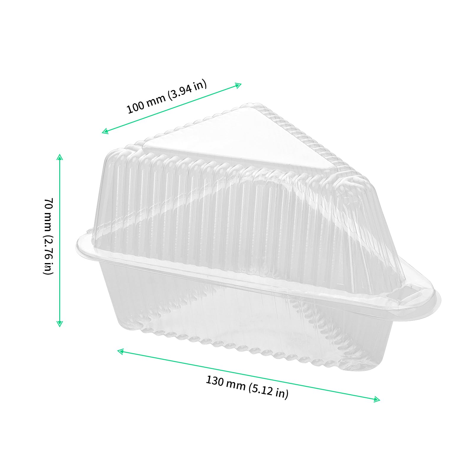 FUNSUEI 100 PCS Individual Triangle Cake Slice Boxes, Clear Cake Slice Box with Lids - Image 2