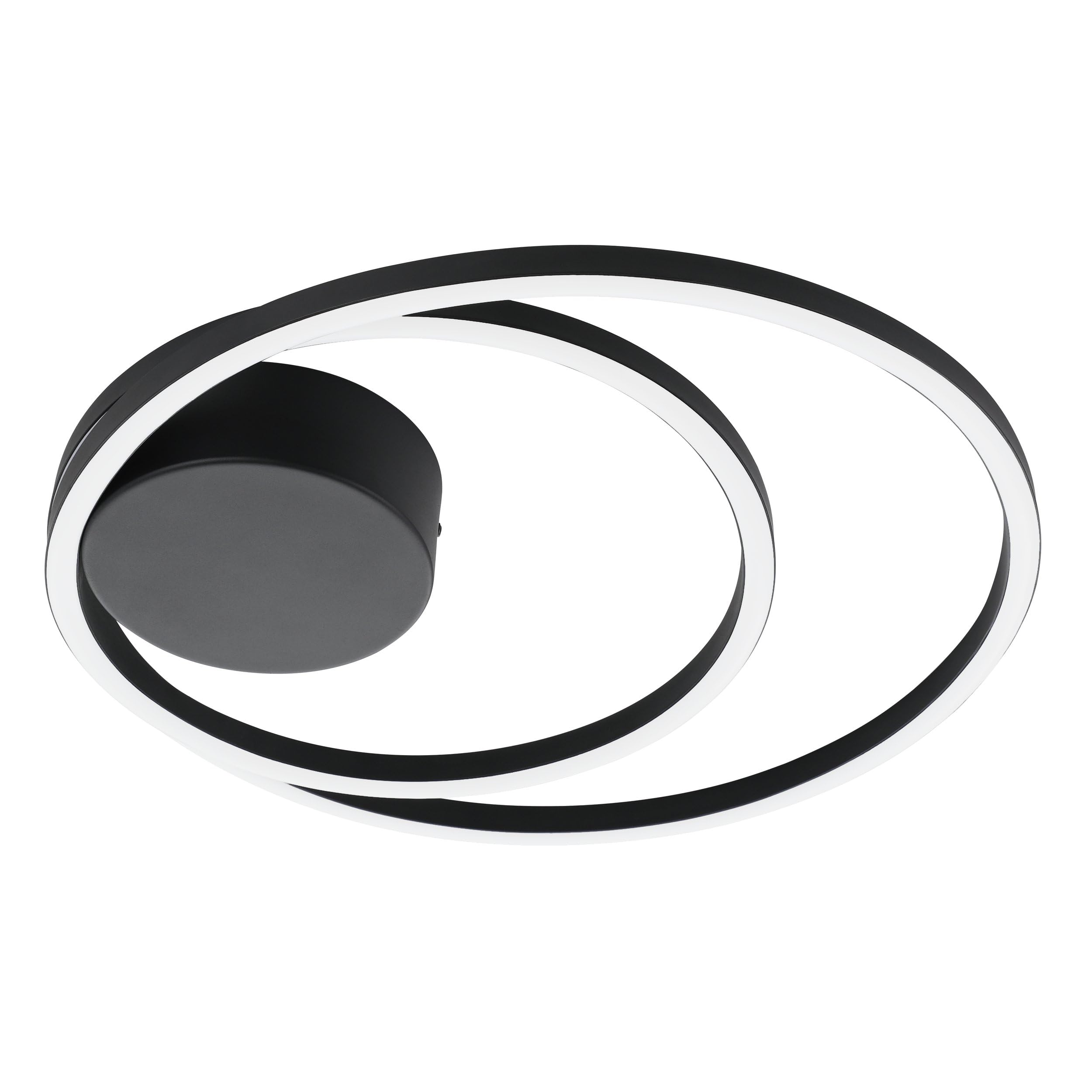 Eglo LED Ceiling spot Ruotale, Curved Ceiling Light Fitting, Living Room lamp Made of Plastic and Metal in White and Black, Warm White, Ø 18 in