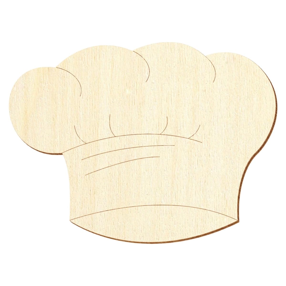 Gorro de cocinero de madera V1, decoración para manualidades, 5-50 cm, paquete con 25 unidades, ancho 20 cm