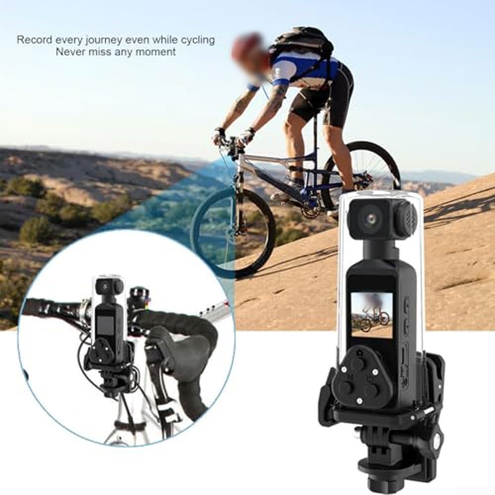 QOXEZY Caméra d'action portable 5K avec rotation à 270 degrés et microphone intégré pour les aventures en plein air, les vlogs et la plongée, corps en ABS léger (noir)