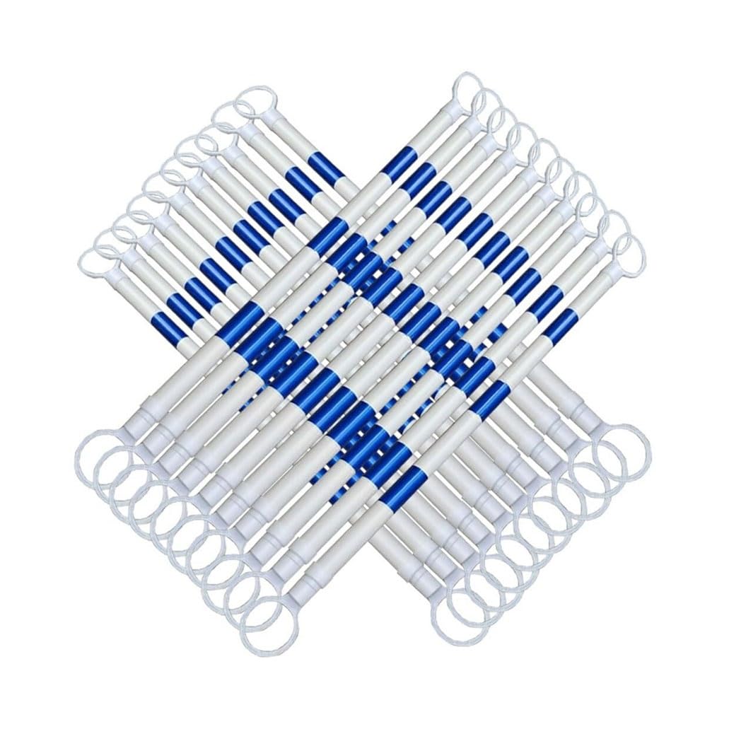 Pali Di Barriera Retrattili Per Coni Stradali 6 Pz Barra Di Collegamento Di Sicurezza Per Coni Asta Di Controllo Del Traffico Portatile Per Parcheggi Ed Eventi(White and blue,20 Pcs)