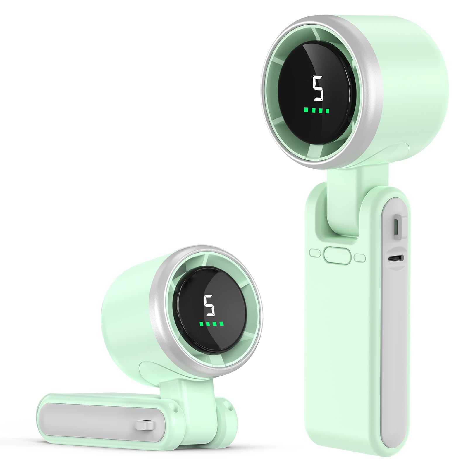 KARFUN Ventilatore Portatile, Mini Ventilatore Portatile Pieghevole a 180° | 12000 giri/min, 5 Velocità, Vento 12 m/s, Batteria 8 ore, per Casa, Ufficio, Camera da Letto, Viaggi e all’Aperto