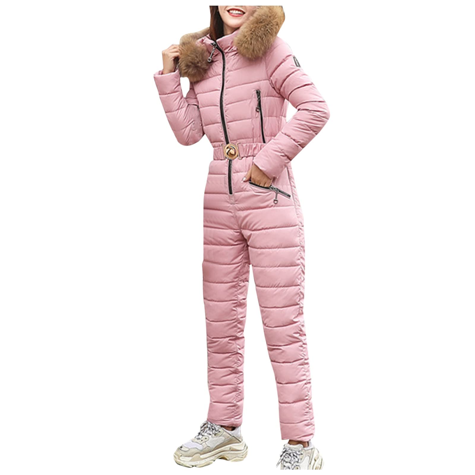 Traje de esquí para mujer con capucha, chaqueta acolchada ligera, mono de nieve para snowboard
