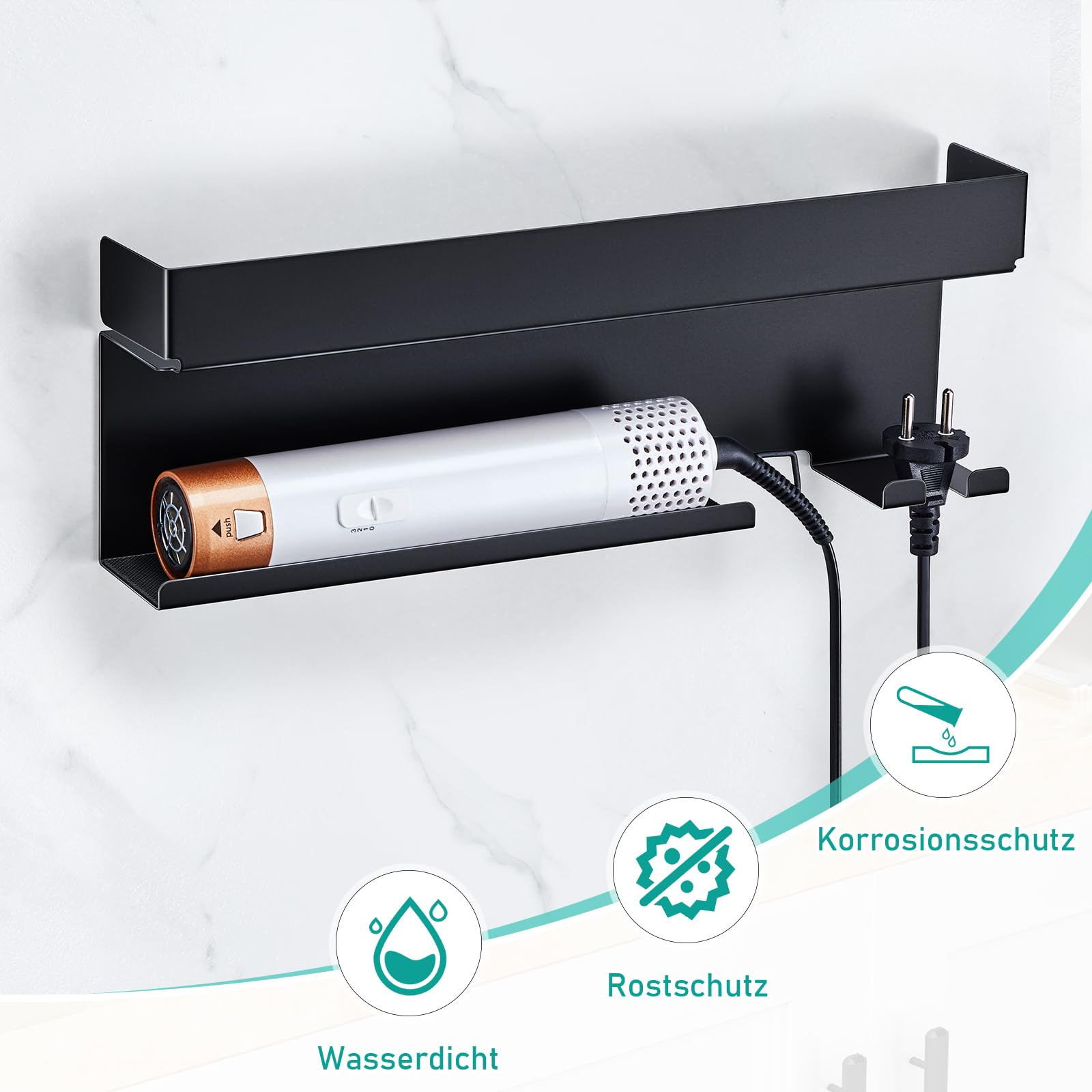 Föhnhouder Zonder Boren, Haardroger Stent Is Geschikt Voor Airwrap Styler Curling Device Accessories Wandhouder Houder Voor Haardroger Badkamerorganizer Voor Thuis